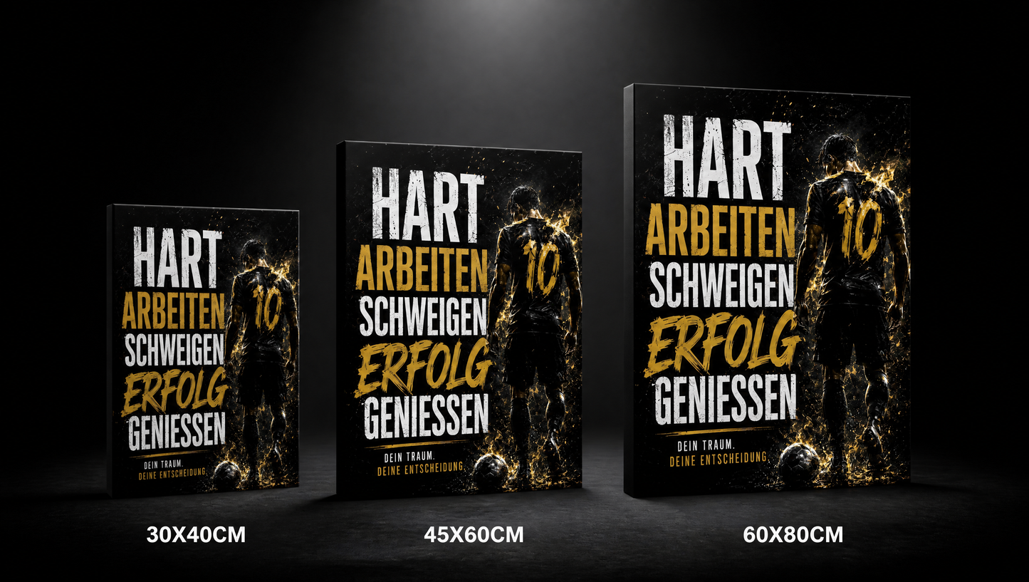 Respect The Grind – Premium Canvas Wandkunst Qualitätsbadges Motivation