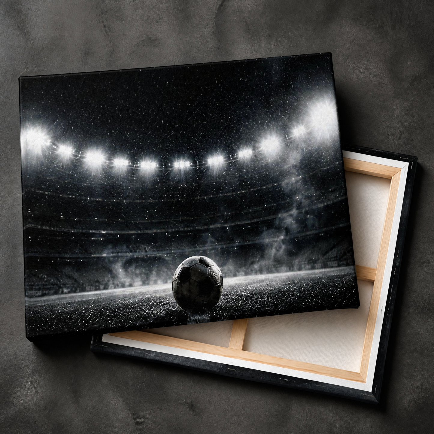 Cold Night Football - Minimal Black & White