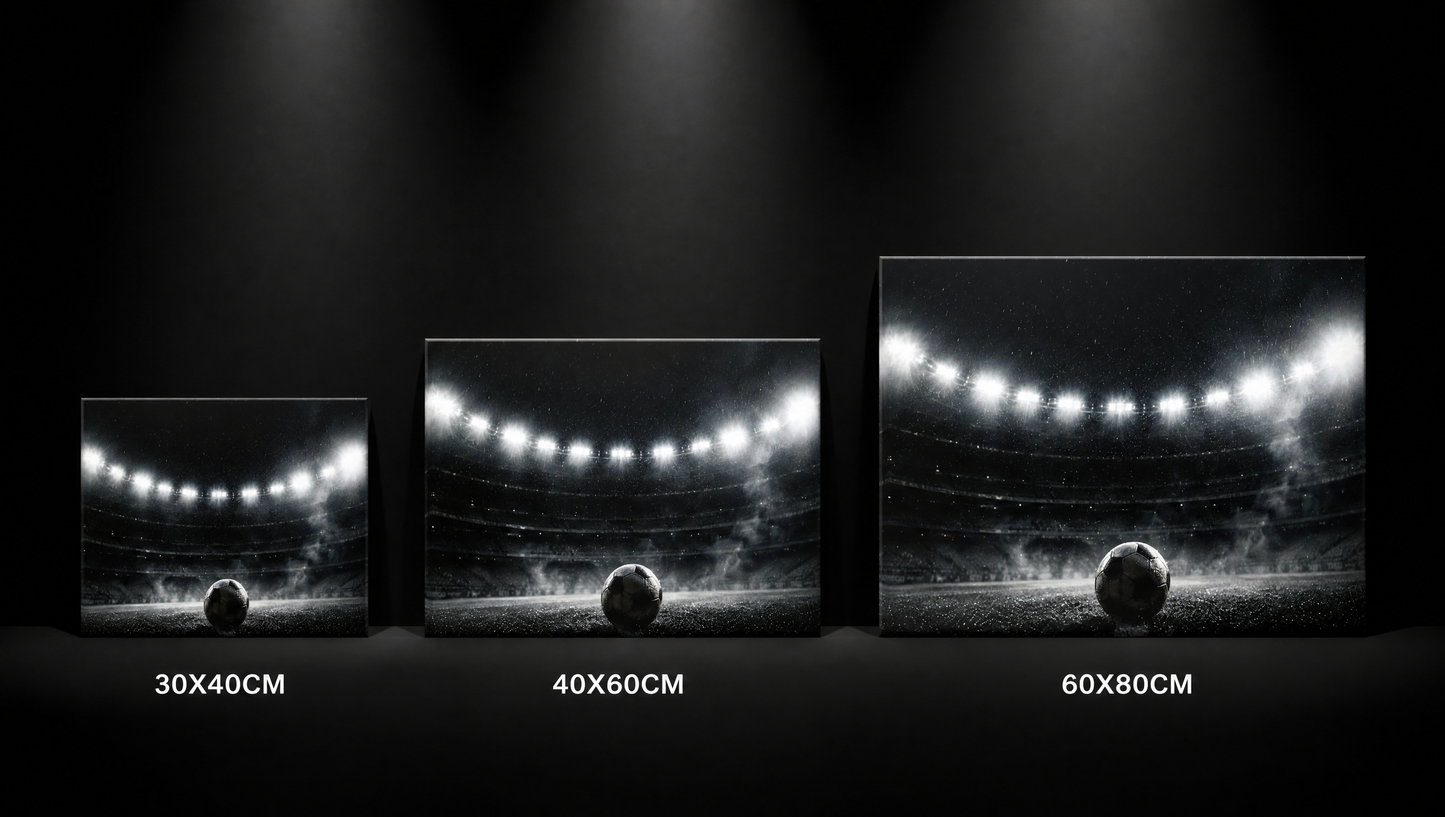 Cold Night Football - Minimal Black & White