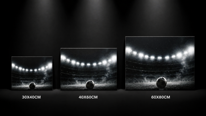 Cold Night Football - Minimal Black & White