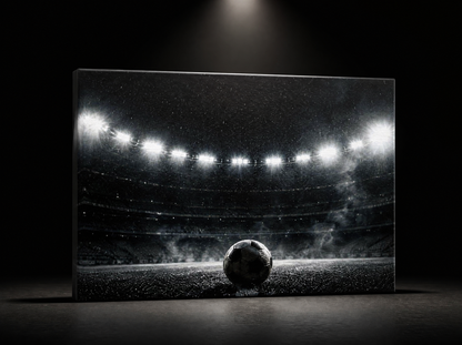 Cold Night Football - Minimal Black & White